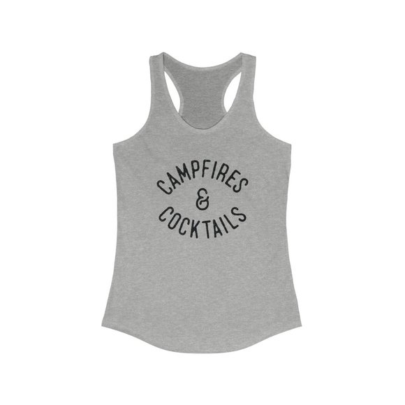 Campfires and Cocktails Tank Top, Camping Tank Top - Picture 3 of 7